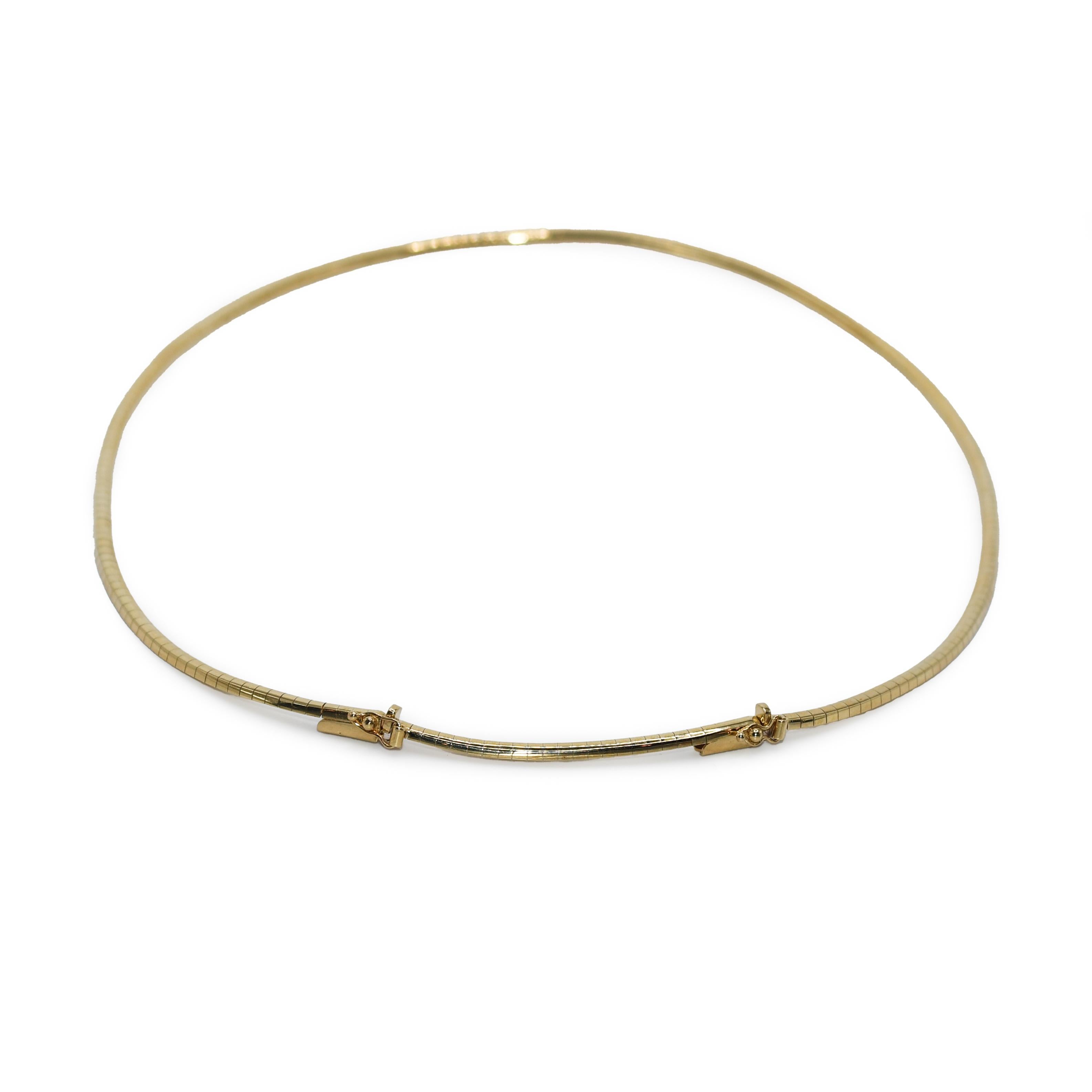 14K Yellow Gold Omega Chain Necklace 18