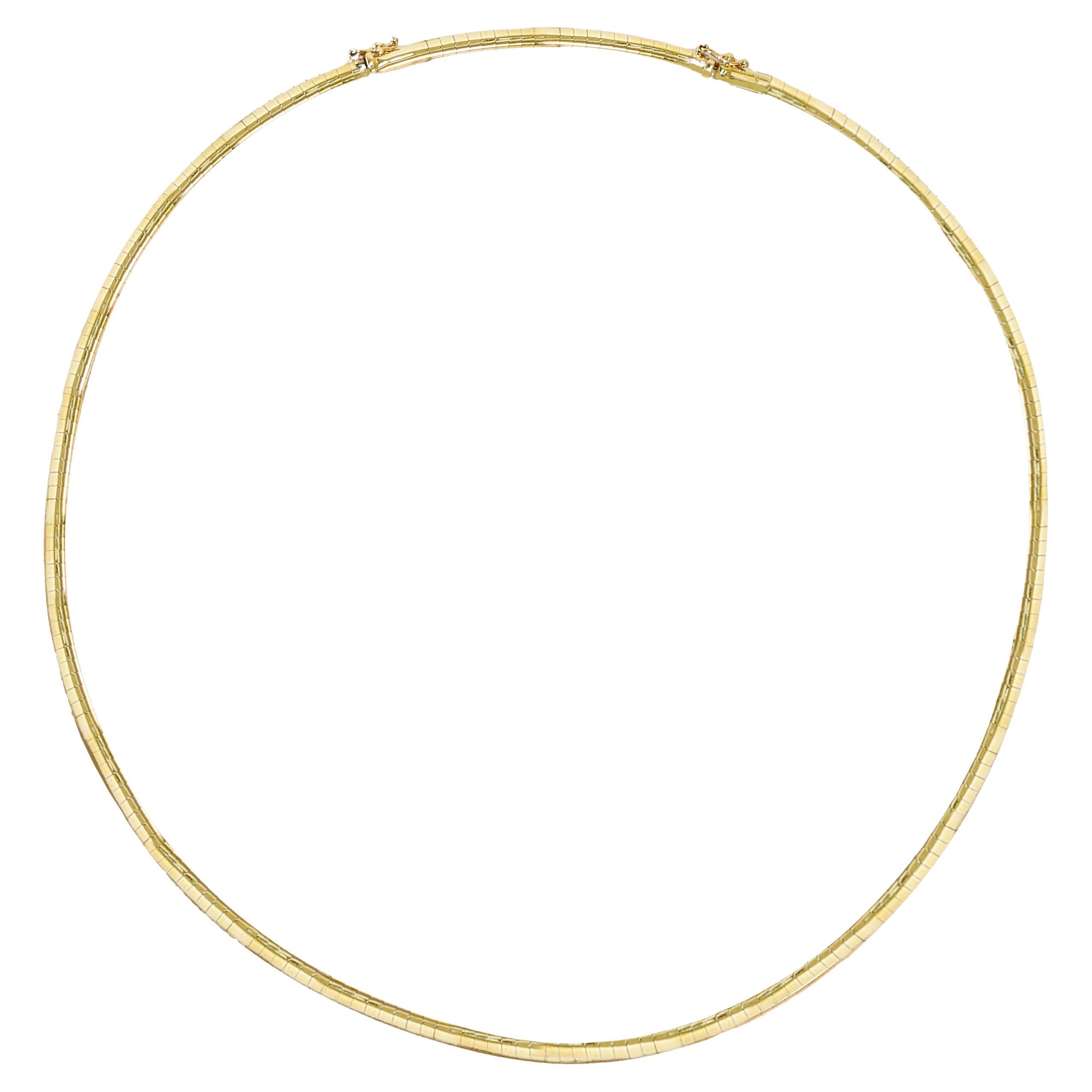 14K Yellow Gold Omega Chain Necklace 18", 21g