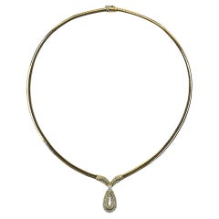 Collier en or jaune 14K avec pendentif en diamant A Link 0.63ct