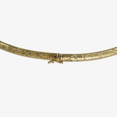 Collana Omega Link in oro giallo 14K con diamanti stimolanti 22,2g