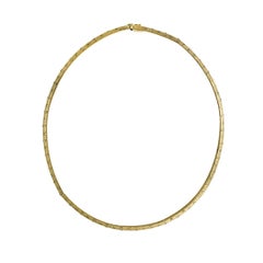 Collana Omega Link in oro giallo 14K con diamanti stimolanti 22,2g
