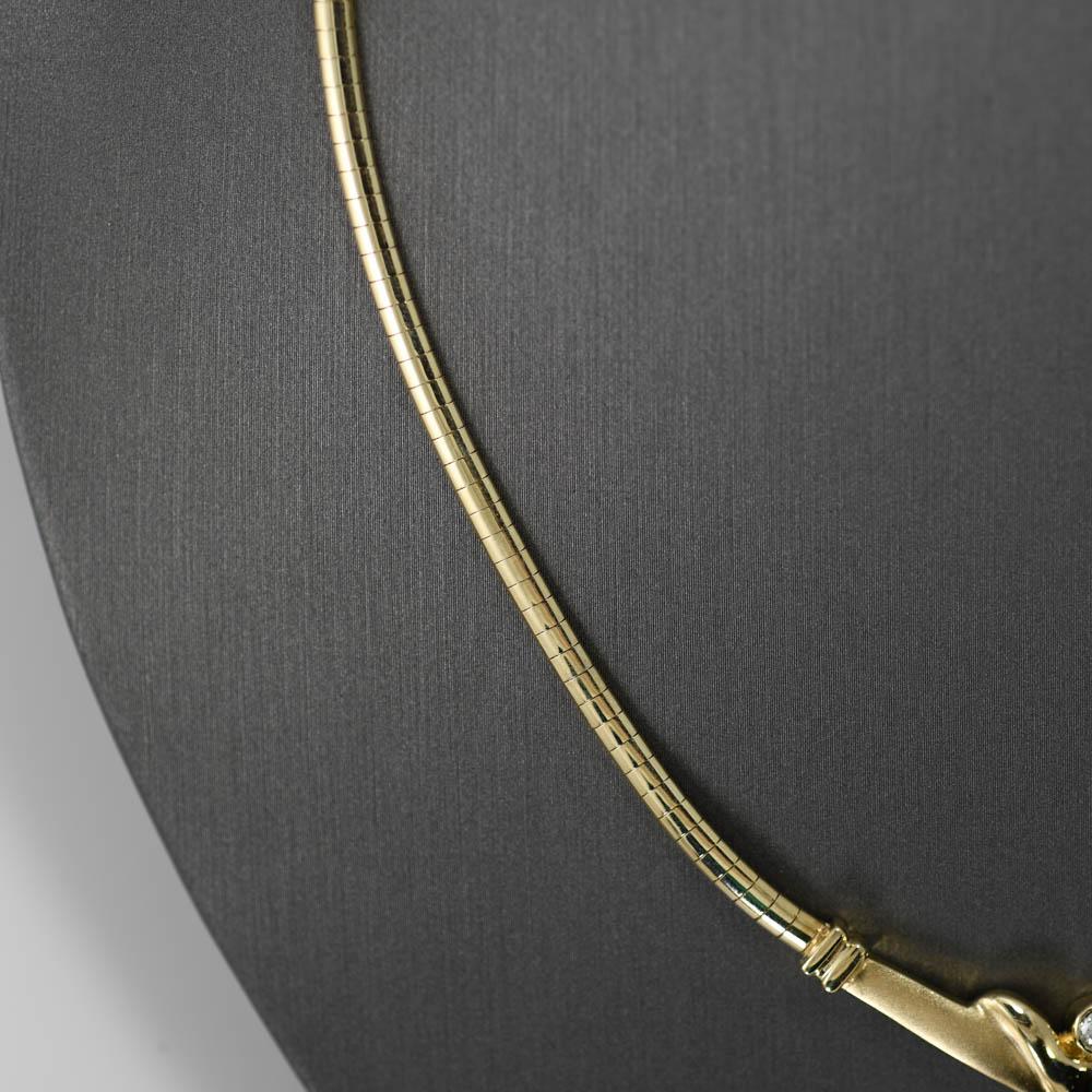Collier à maillons en or jaune 14K avec oméga 0,20ct Excellent état - En vente à Laguna Beach, CA