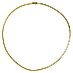 14K Yellow Gold Omega Link Necklace 21.9g