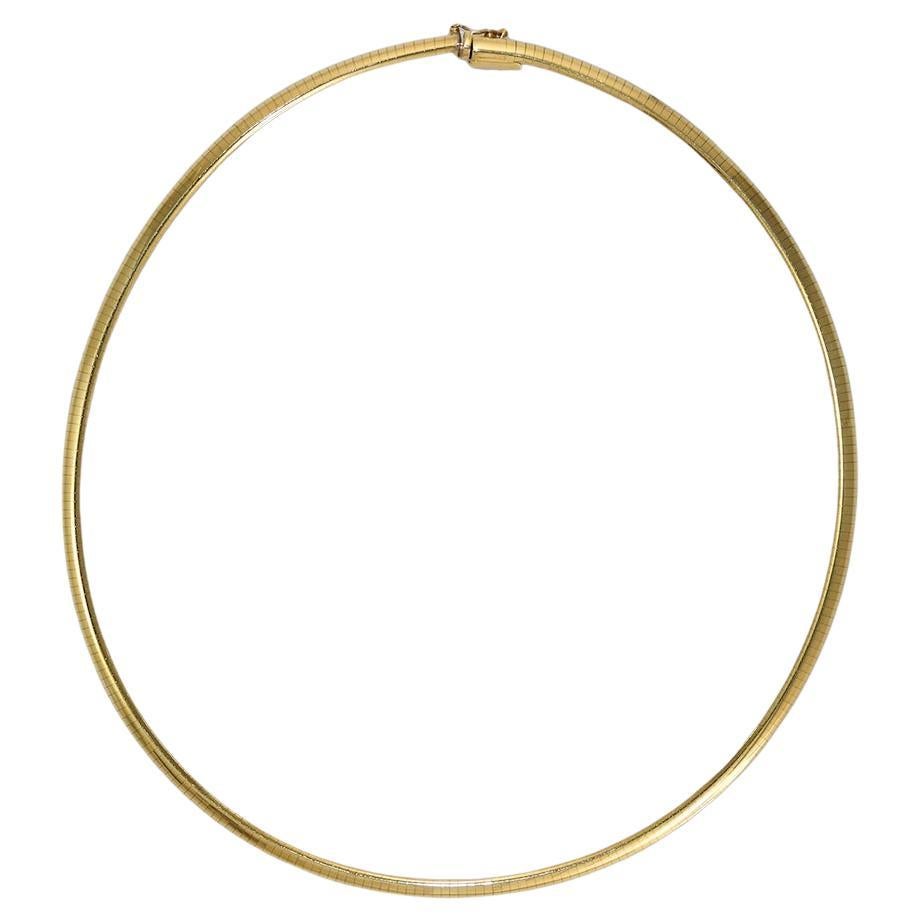 14K Yellow Gold Omega Link Necklace 24.7g For Sale