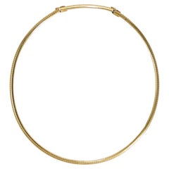14K Yellow Gold Omega Link Necklace 31.2g