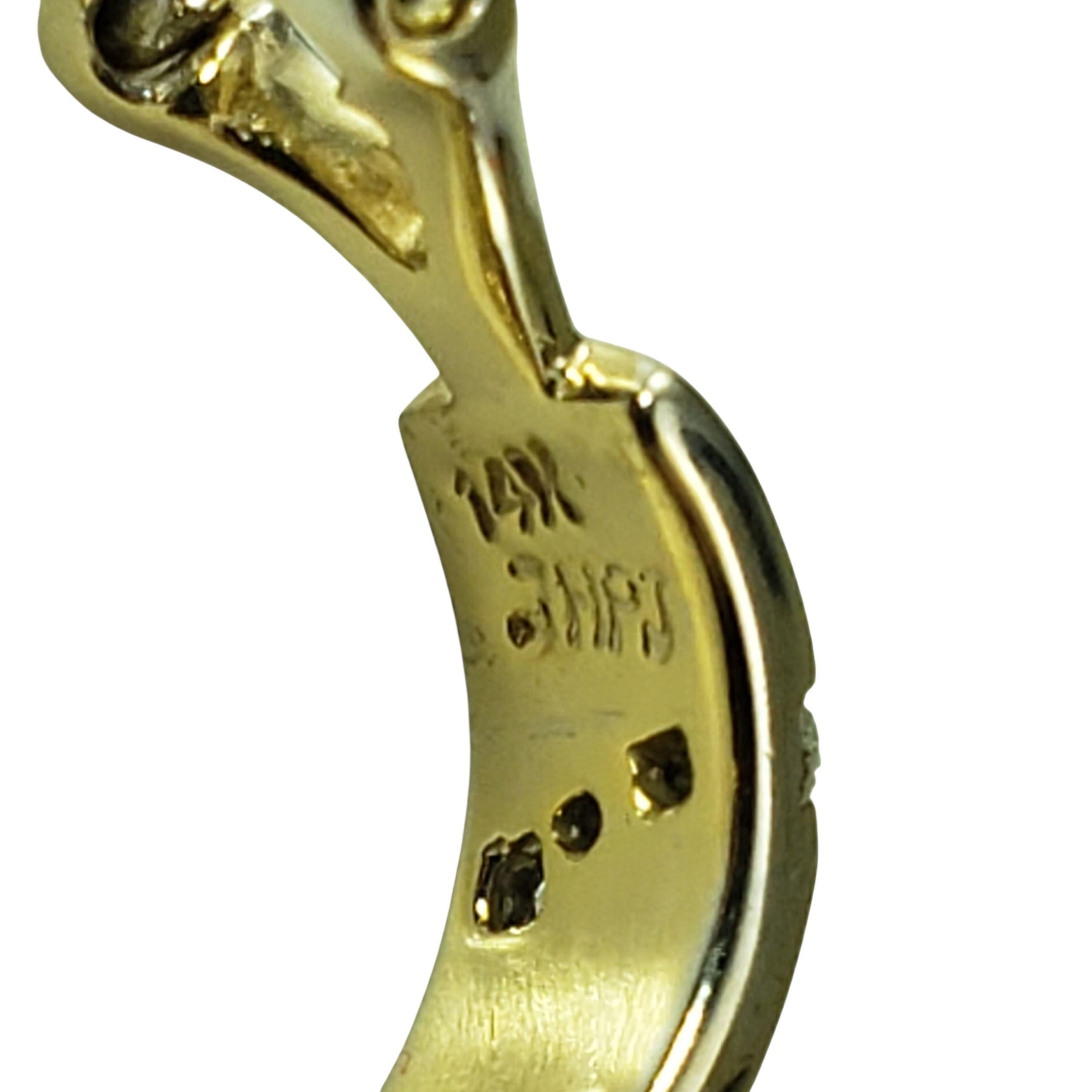 Orecchini a cerchio in oro giallo 14K con onice e diamanti #23134 In condizioni buone in vendita a Washington Depot, CT