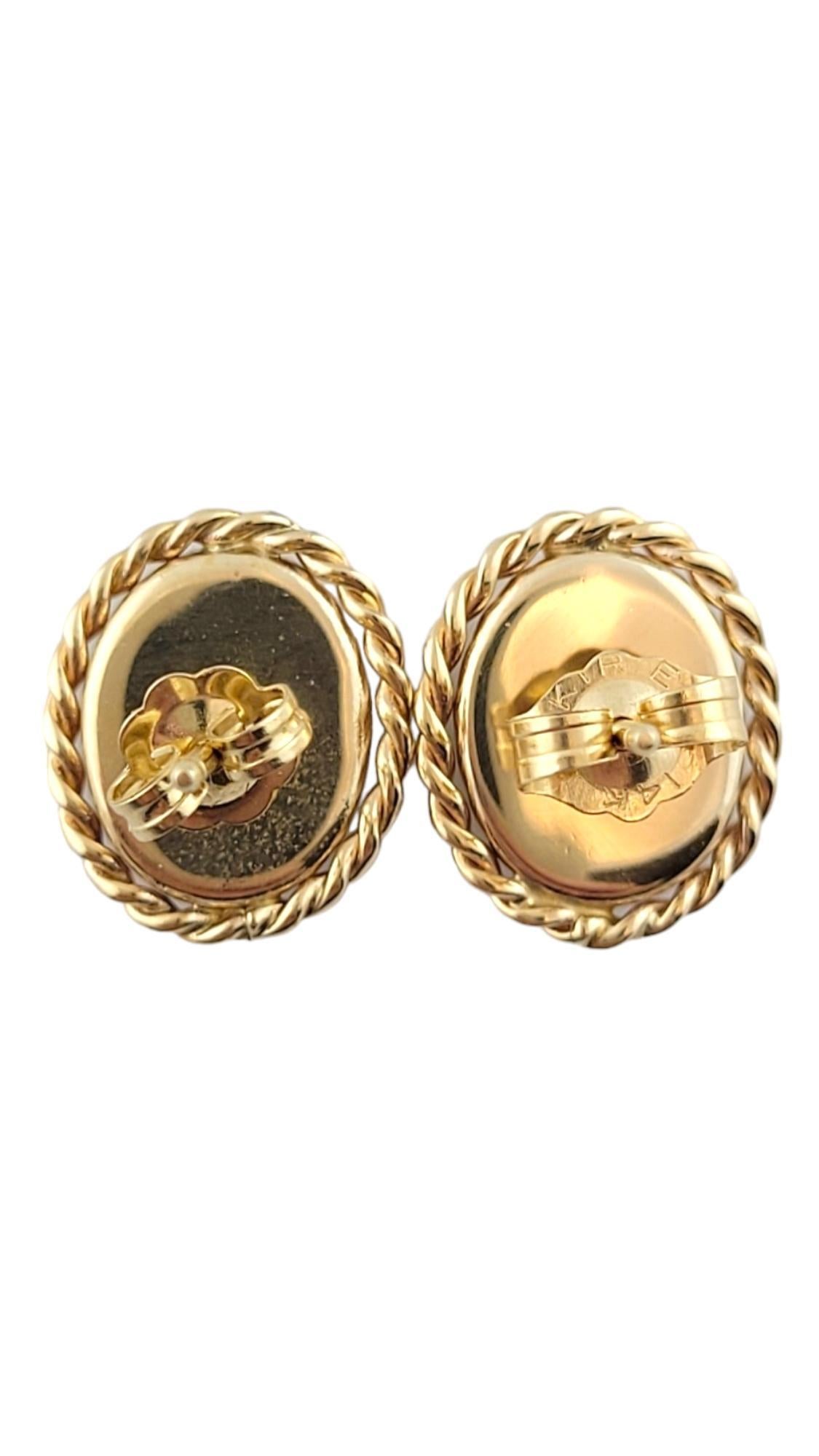 Women's 14K Yellow Gold Onyx Earrings #16265 For Sale