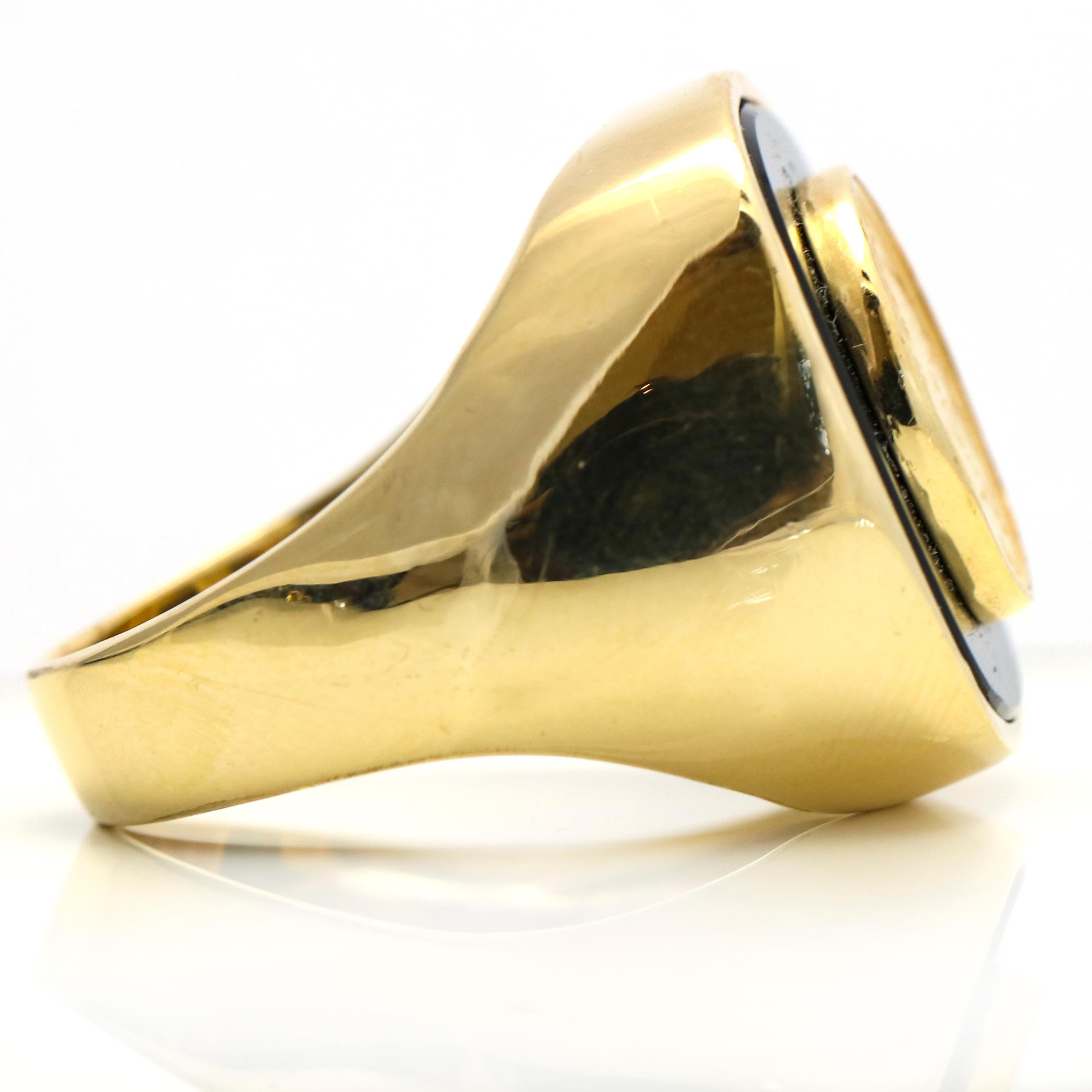 gold coin signet ring