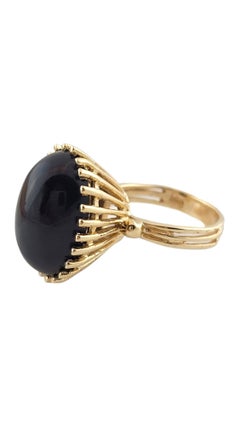 14K Yellow Gold Onyx Ring Size 6.25 #16163