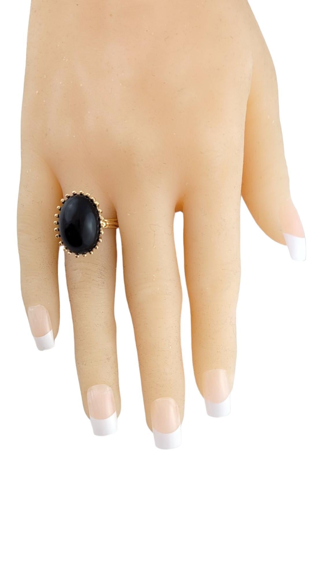14K Yellow Gold Onyx Ring Size 6.25 #16163 For Sale 1