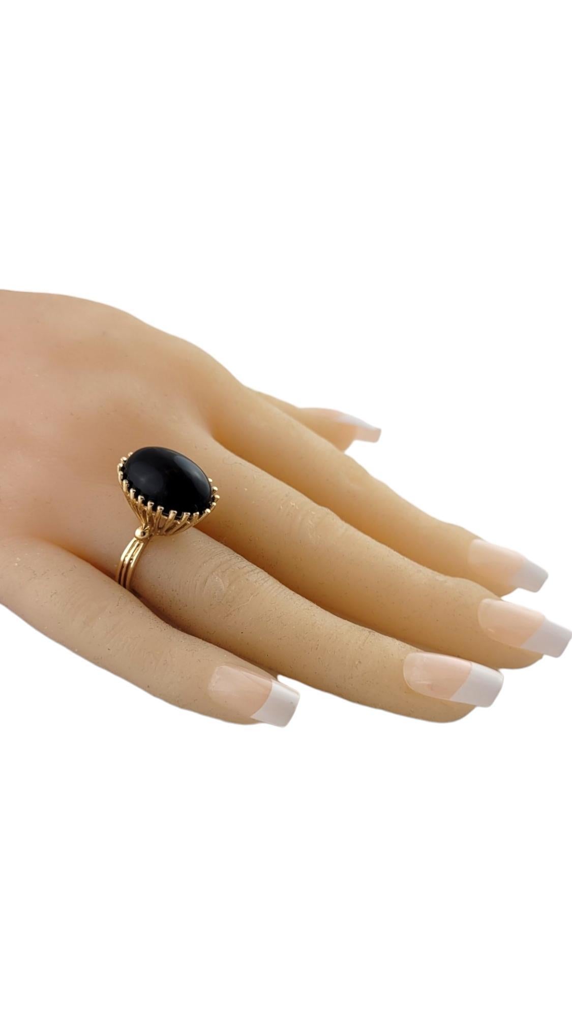 14K Yellow Gold Onyx Ring Size 6.25 #16163 For Sale 2