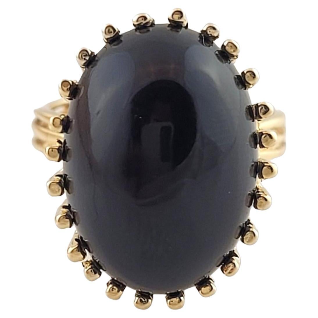 14K Yellow Gold Onyx Ring Size 6.25 #16163 For Sale