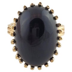 14K Gelbgold Onyx Ring Größe 6,25 #16163