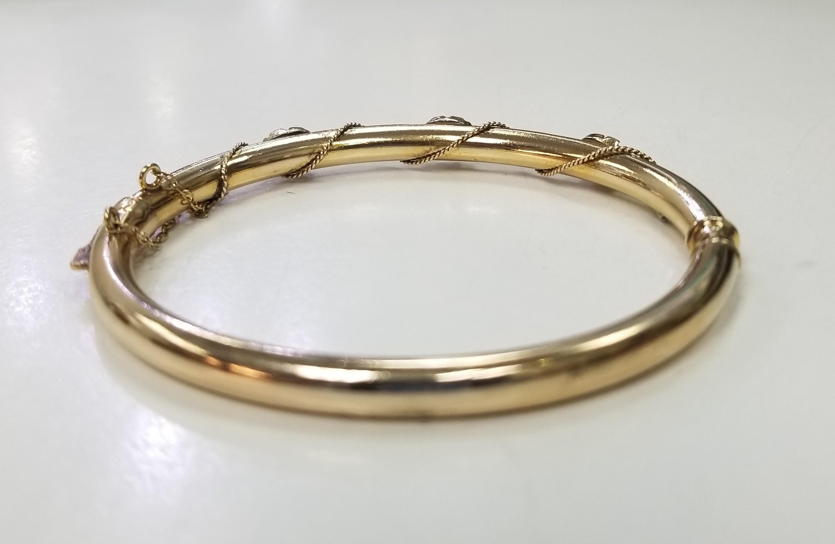 14k Gelbgold Opal-Armband „Bangle“  (Zeitgenössisch) im Angebot