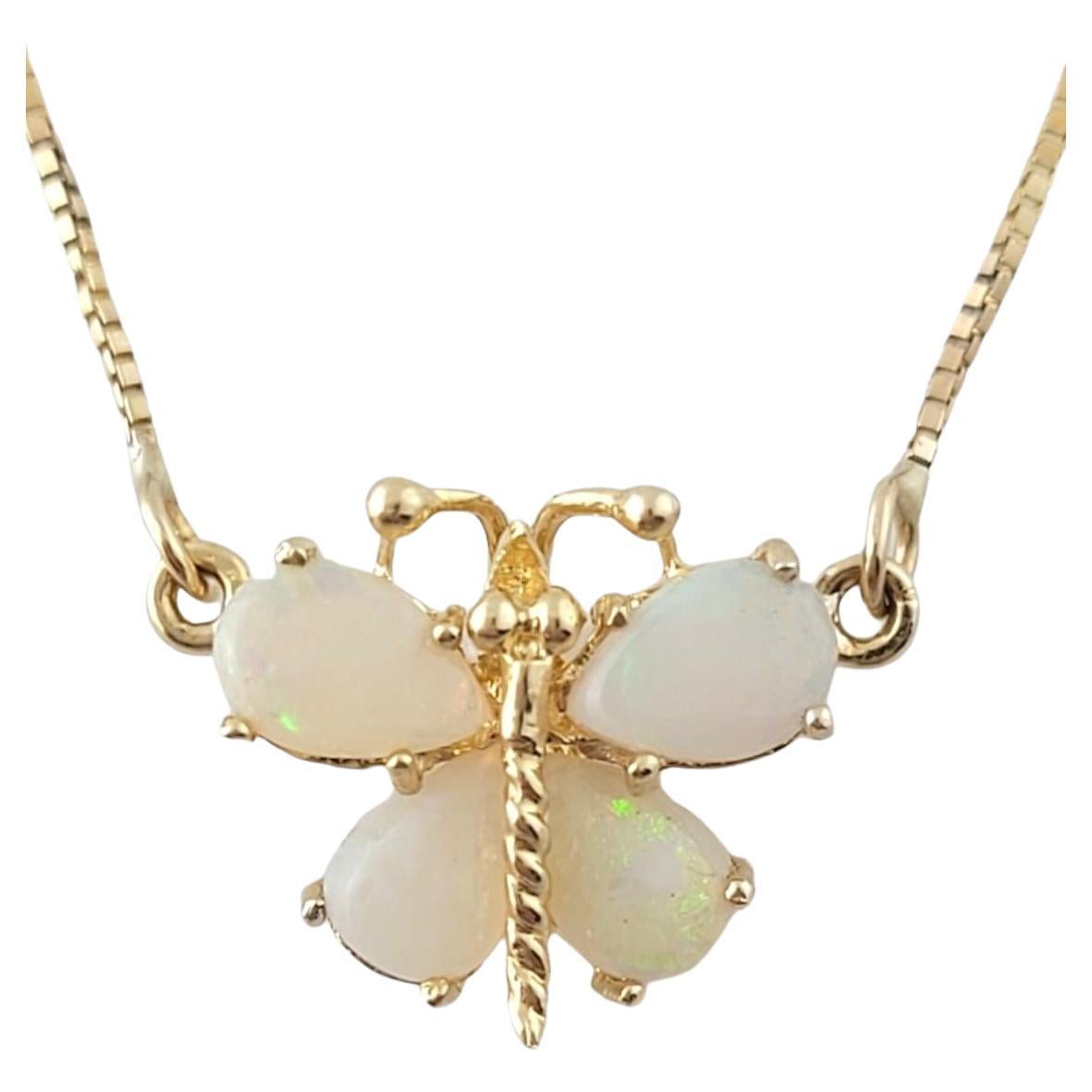 Collier papillon en or jaune 14 carats #16411 en vente