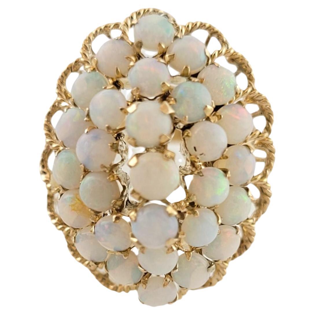 14K Yellow Gold Opal Cluster Ring Size 6.5 #14626 For Sale