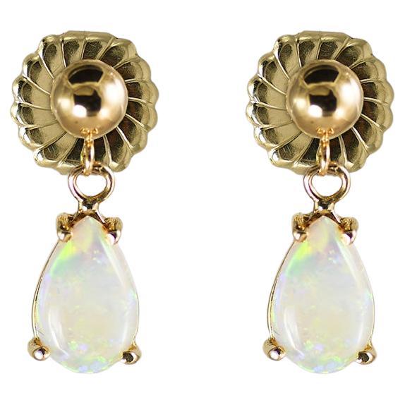 14K Gelbgold Opal-Ohrhänger 2,6g