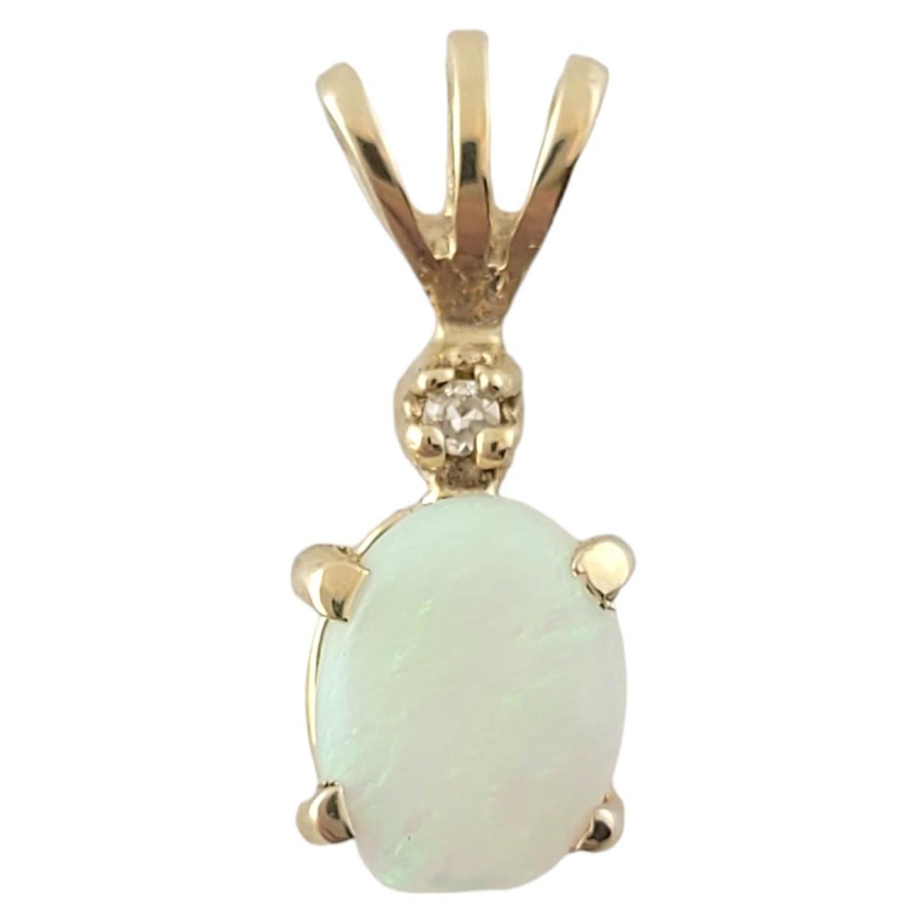 14 Karat Gelbgold Opal-Diamant-Anhänger #16323
