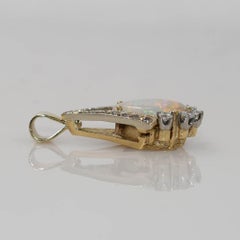 14K Gelbgold Opal & Diamant-Anhänger 3.6g