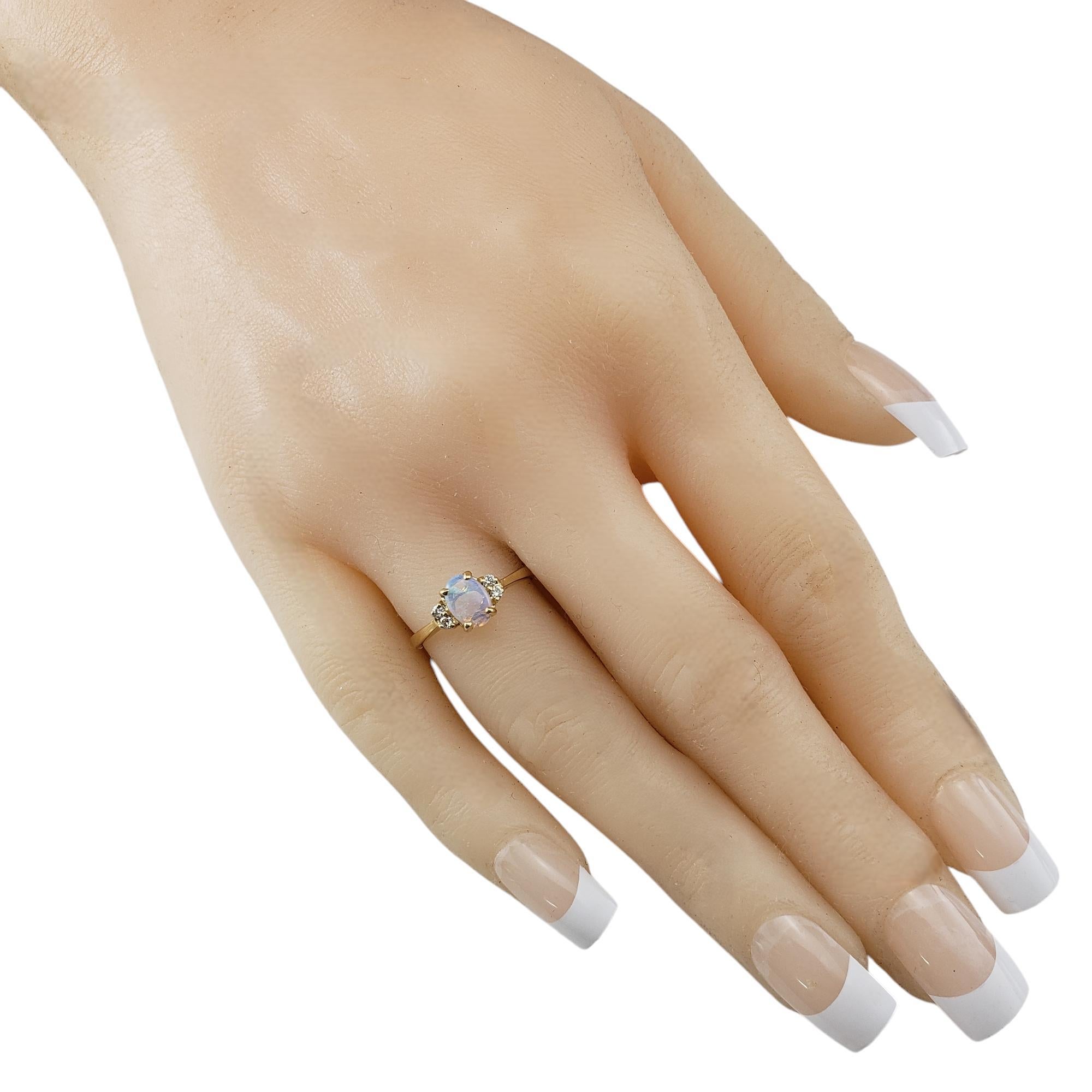Women's 14K Yellow Gold Opal Diamond Ring Size 6.5 #20726