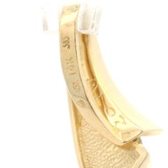 14k Yellow Gold Opal Inlay w/ Channel Diamonds Ribbon Shape Slide Pendant