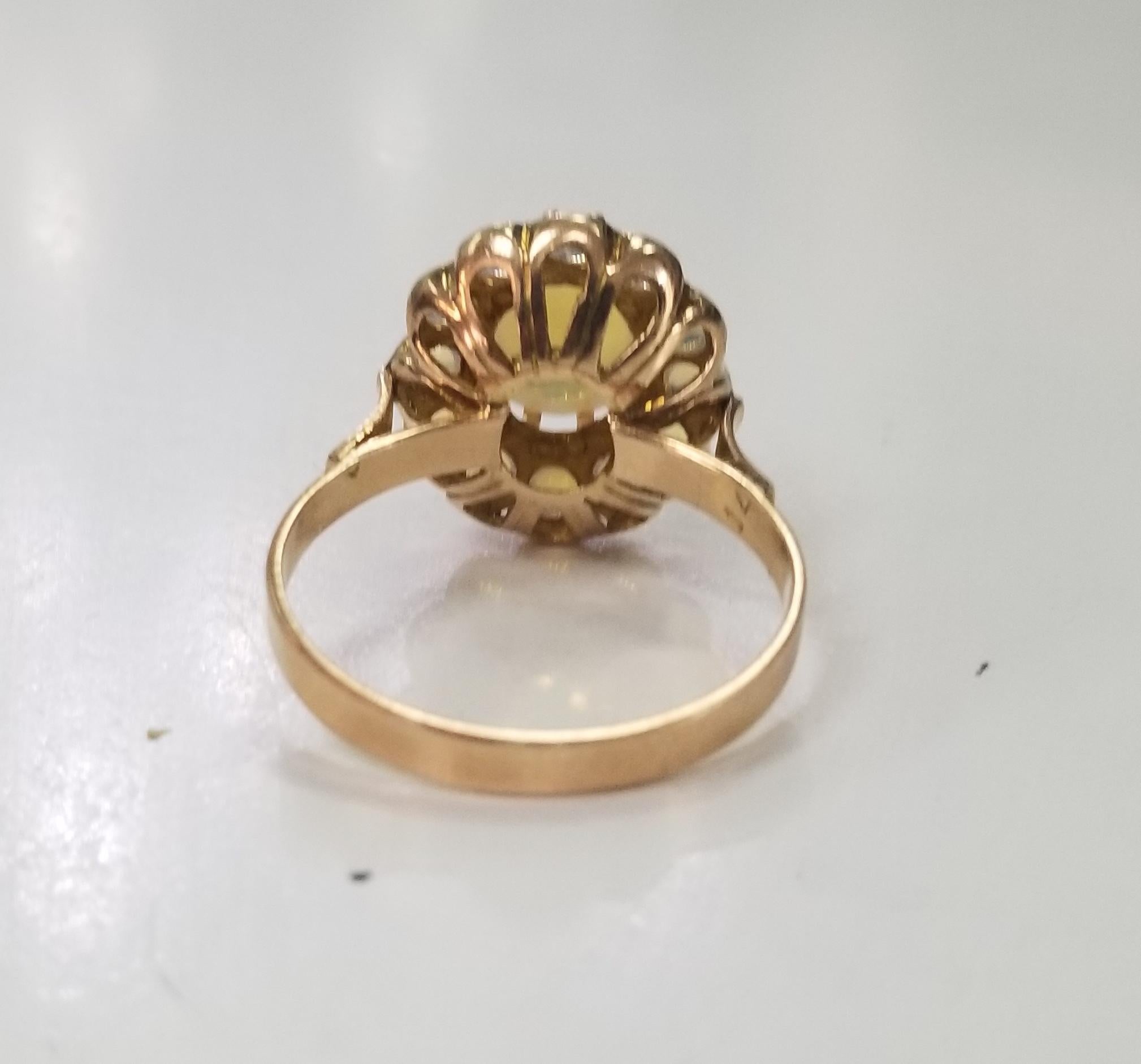 14 karat gold opal ring