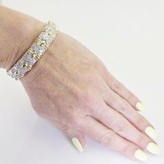 14K Yellow Gold Open Cuff Bracelet with 1.00ct VS H Diamonds, 6"