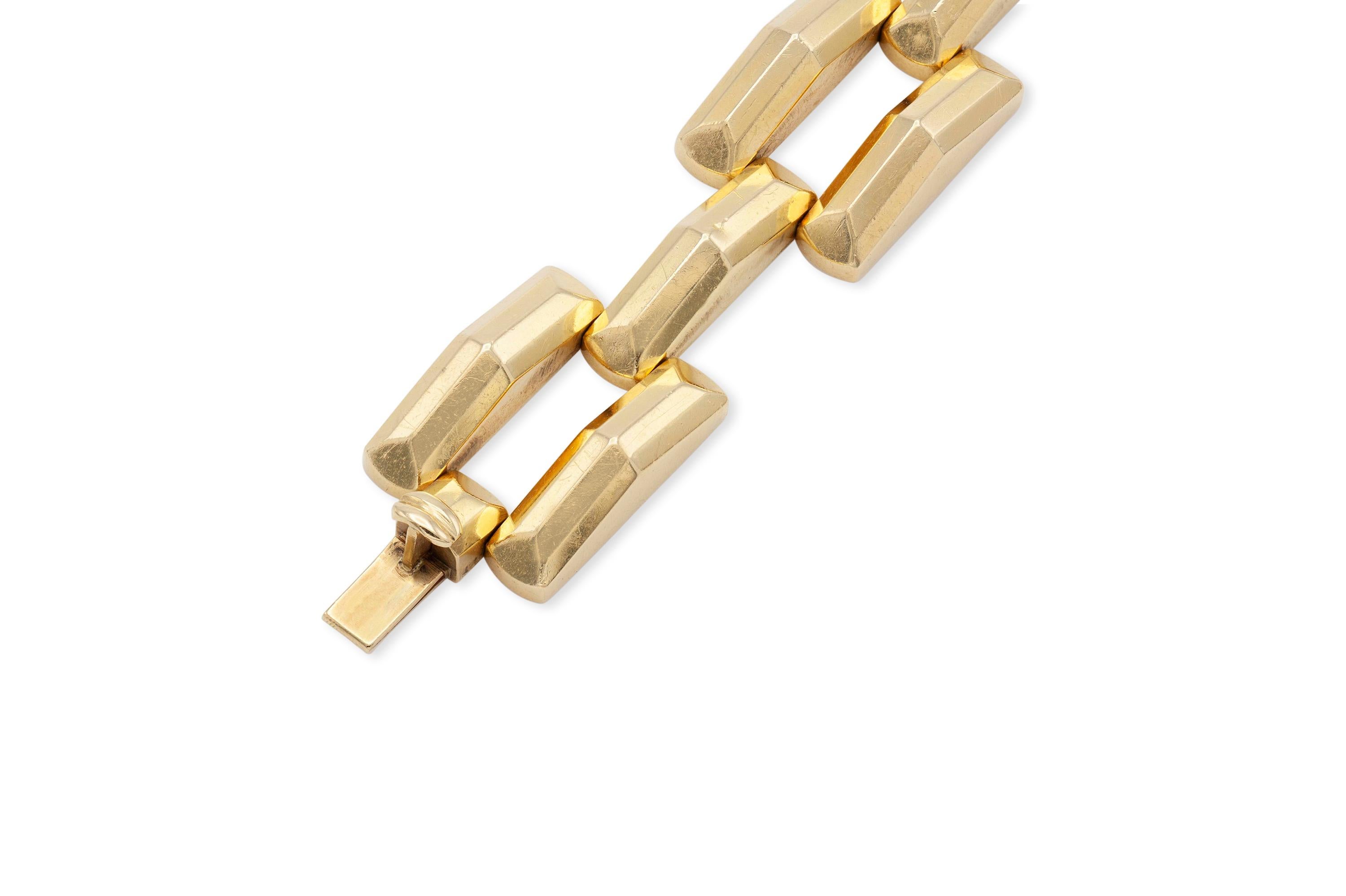 14K Yellow Gold Open Link Bracelet In Good Condition For Sale In New York, NY