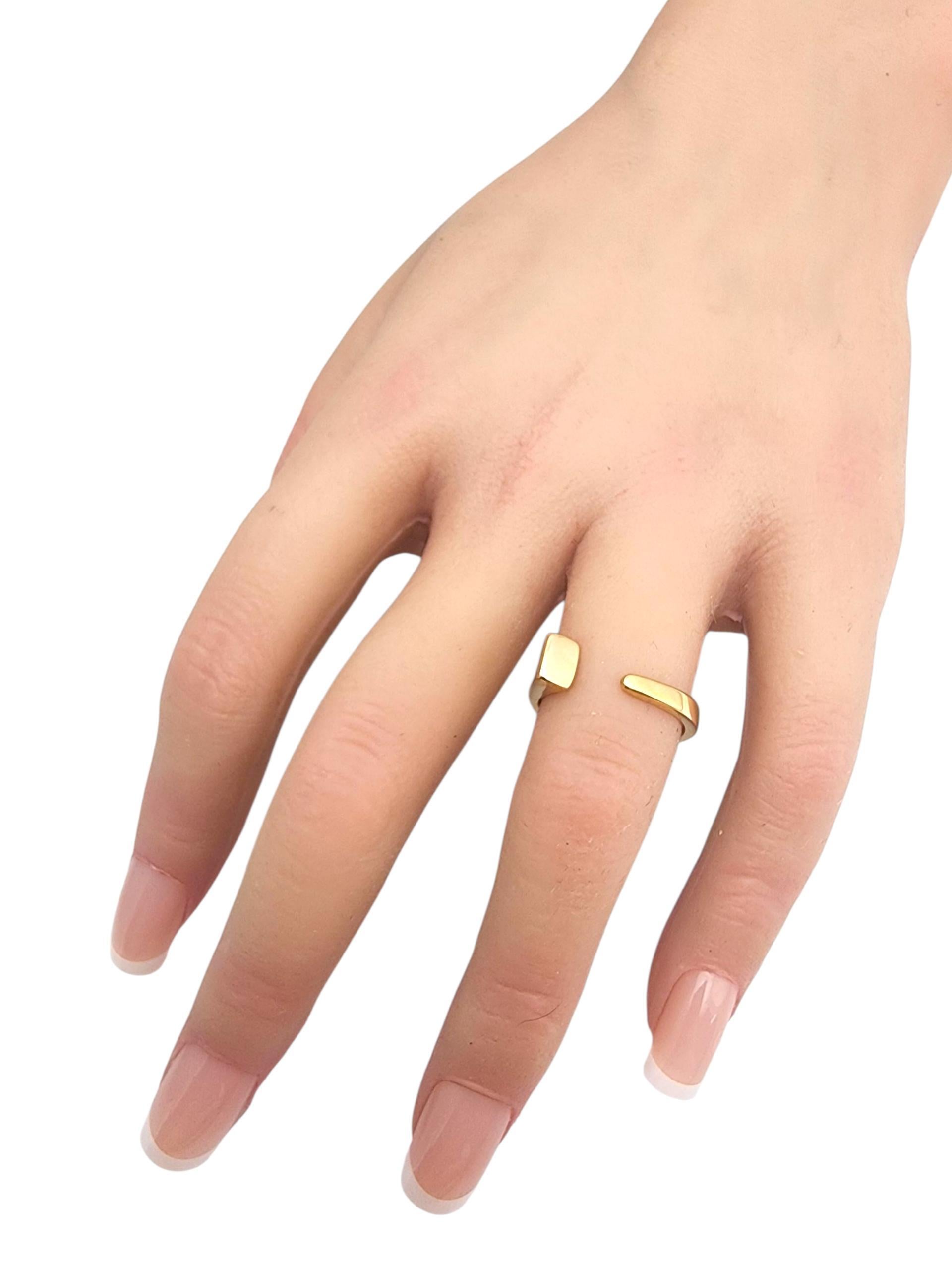 Anello quadrato aperto in oro giallo 14K #22852 in vendita 2