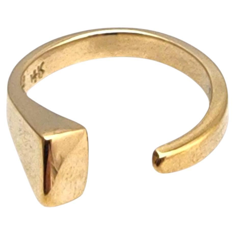 Anello quadrato aperto in oro giallo 14K #22852
