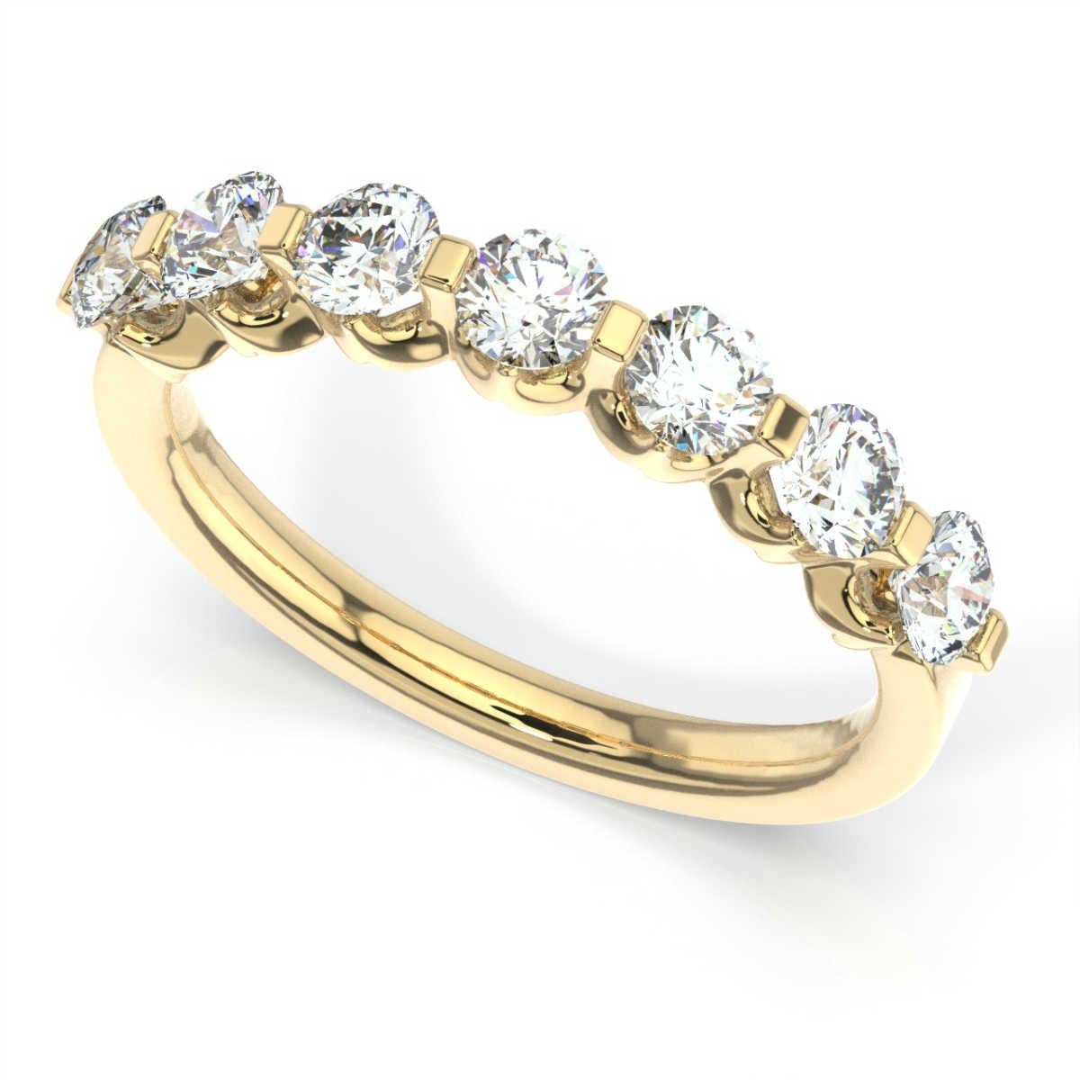 Taille ronde Bague Orly en or jaune 14 carats avec diamants 1 carat « Tw » en vente