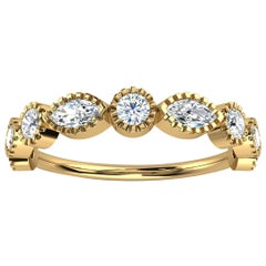 14k Yellow Gold Ornit Petite Milgrain Diamond Ring '1/2 Ct. Tw'