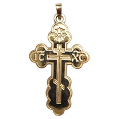14K Yellow Gold Orthodox Cross Pendant #19831