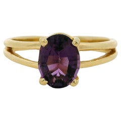 14k Gelbgold Oval Amethyst Ring