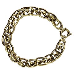 Ovales und gedrehtes Gliederarmband aus 14 Karat Gelbgold #19727