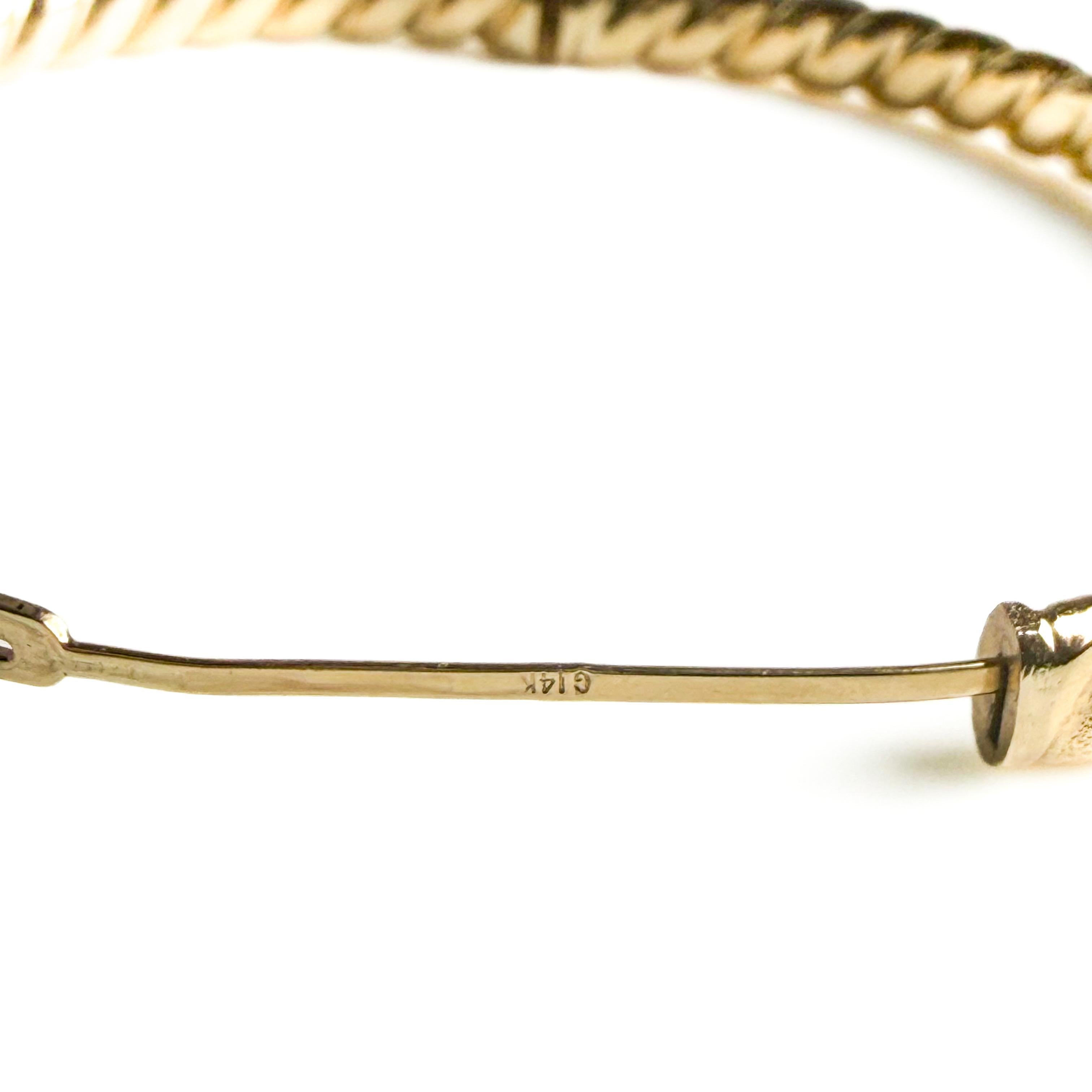 Moderno Bracciale ovale in oro giallo 14K in vendita