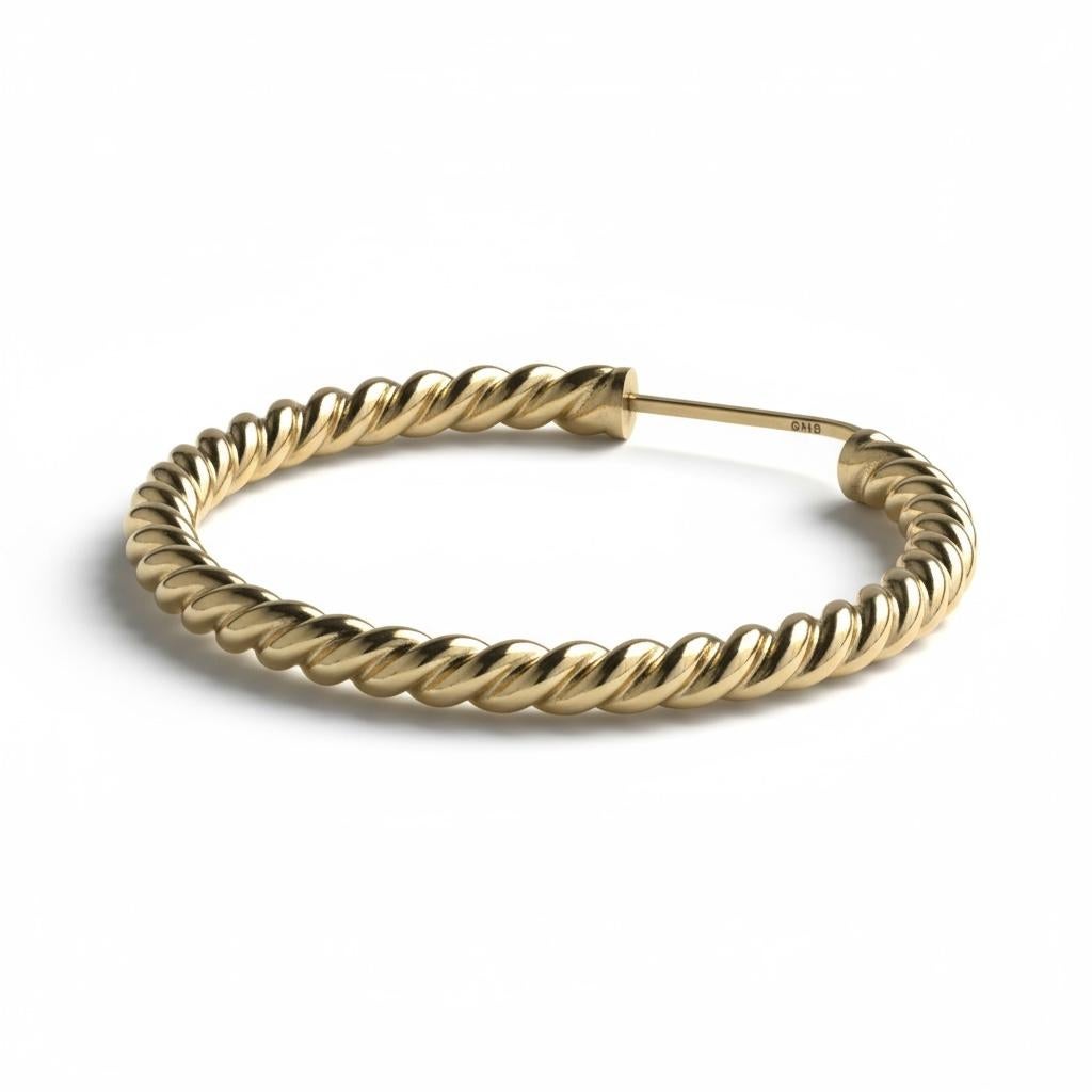 Bracciale ovale in oro giallo 14K in vendita 1