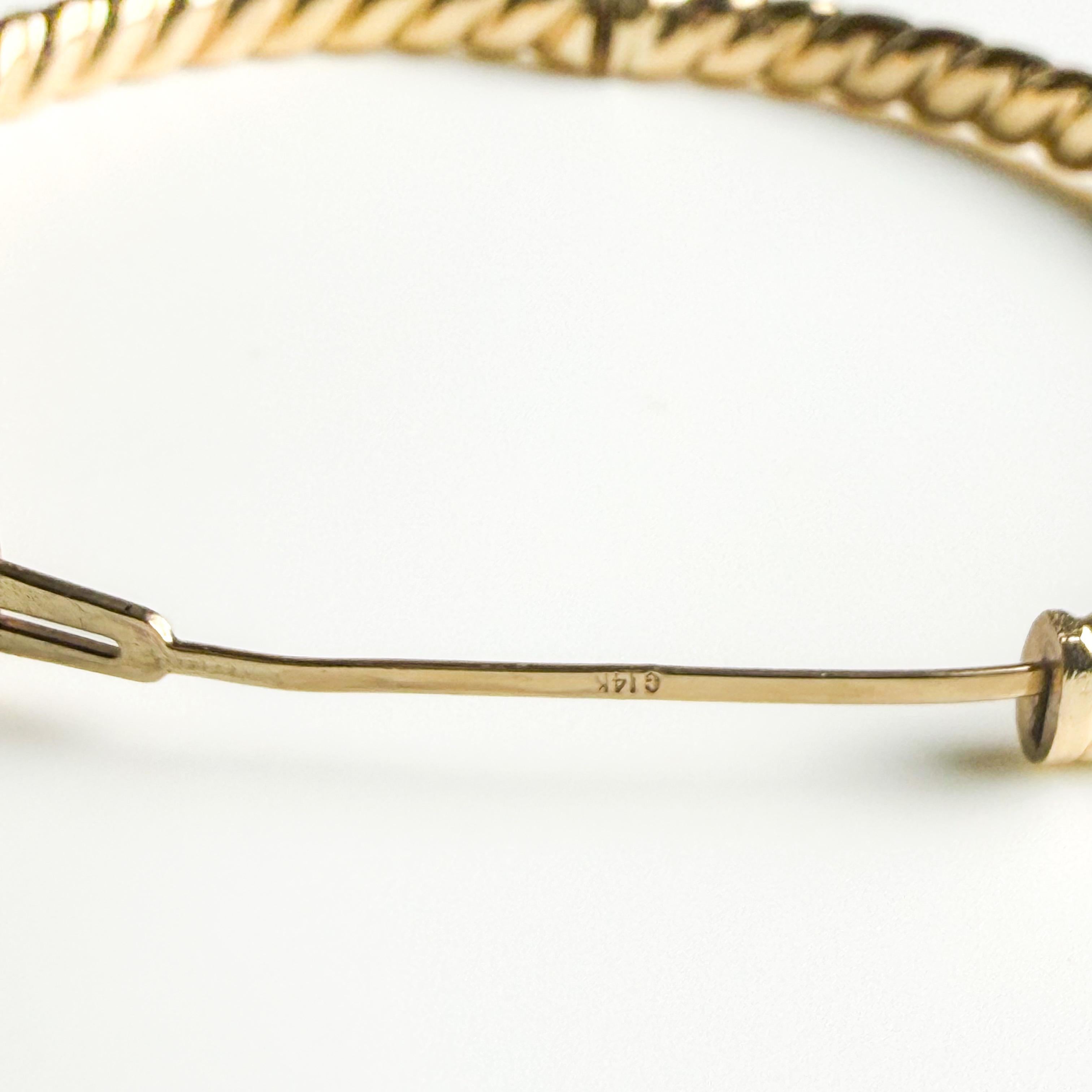 Bracciale ovale in oro giallo 14K in vendita 4