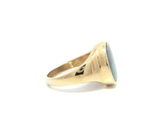 14k Yellow Gold Oval Bezel Fiery Boulder Opal w/ Diamond Band Ring