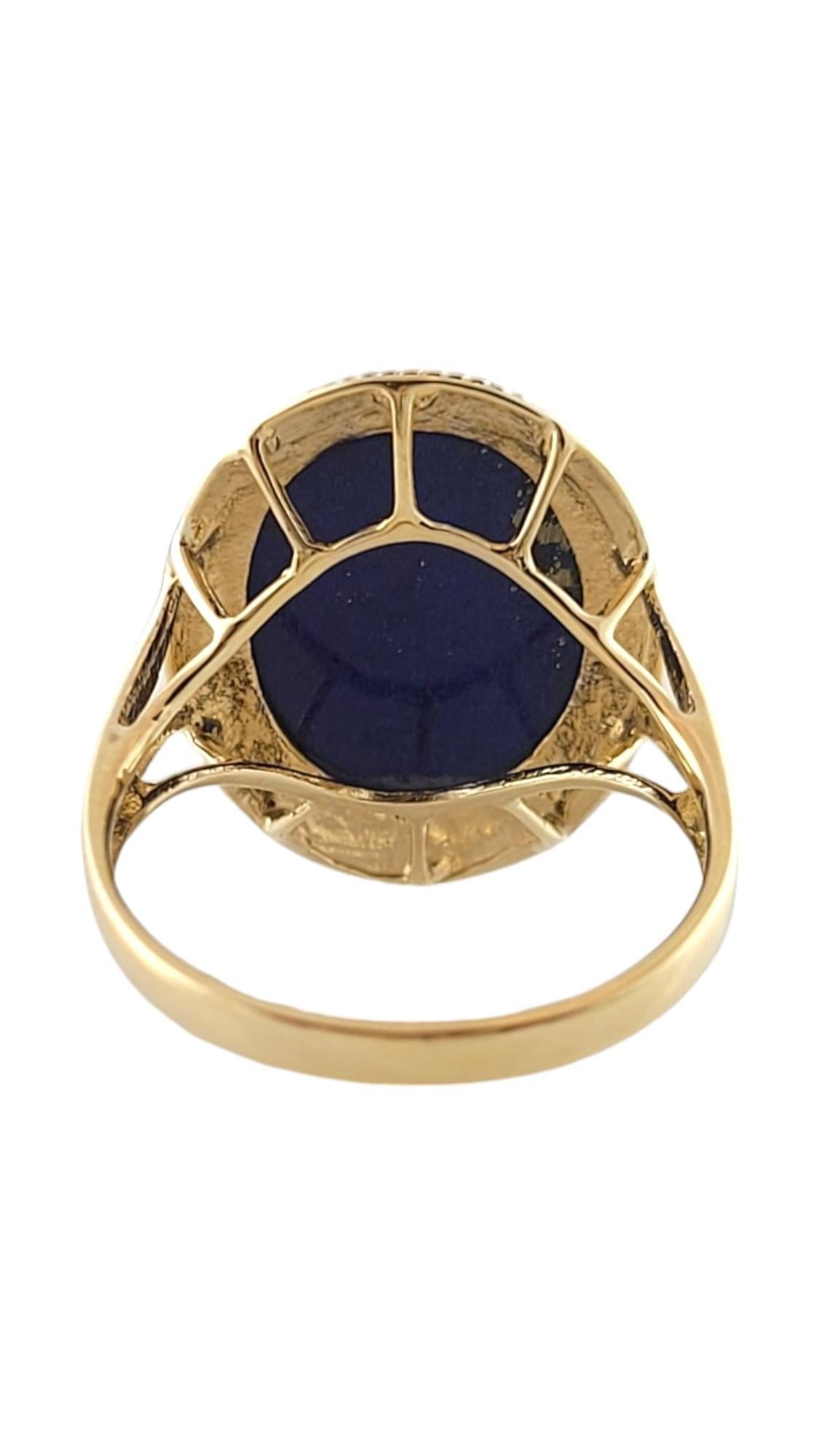 14K Yellow Gold Oval Blue Lapis Ring Size 7.25 #17376 In Good Condition In Washington Depot, CT