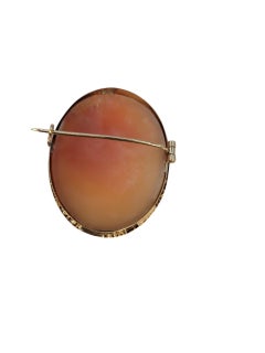 14k Yellow Gold Oval Cameo Brooch #23232