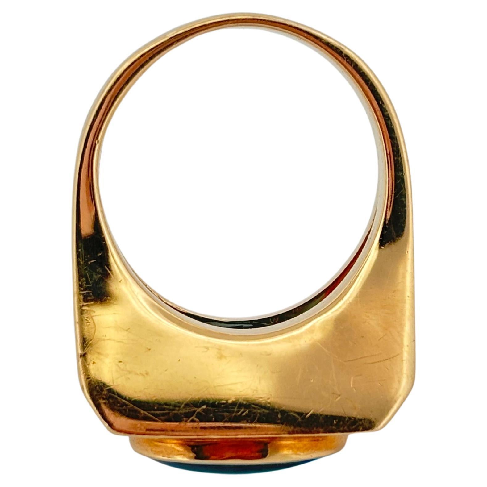 14K Yellow Gold Oval Cut 4.50ctw Swiss Blue Topaz Ring For Sale 2