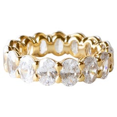Bracelet éternel en or jaune 14k à diamant ovale