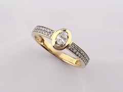 Contemporary 14K Yellow Gold Oval-Cut Diamond Illusion Ring