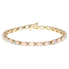 14K Yellow Gold Oval-Cut Opal Bracelet