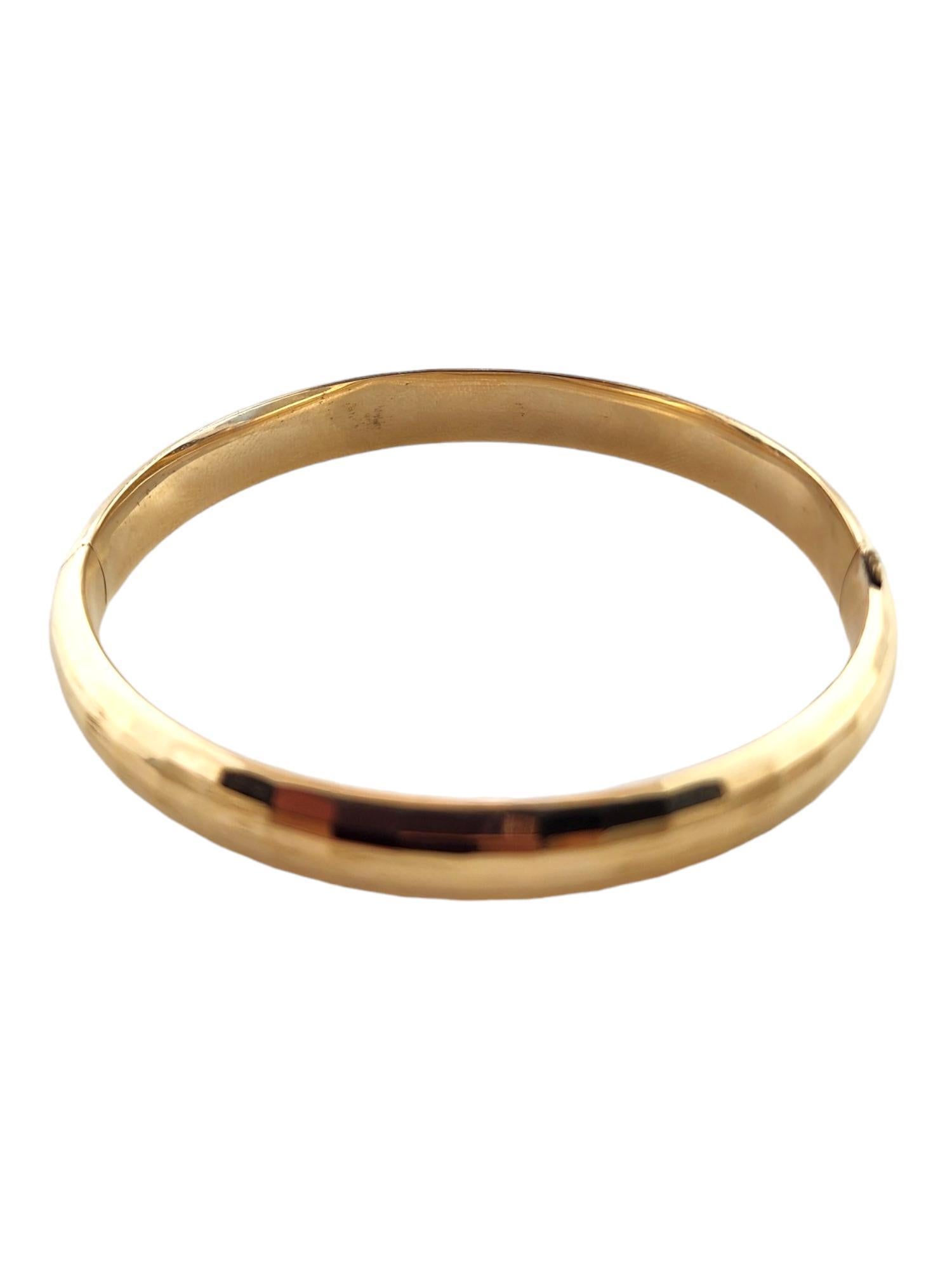 14K Yellow Gold Oval Diamond Cut Bangle Bracelet #20420 1