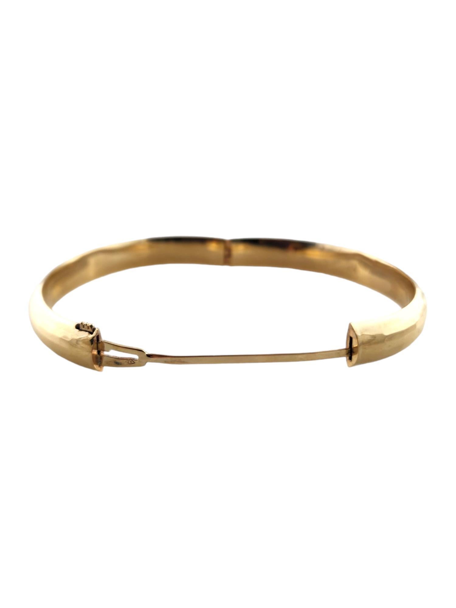 14K Yellow Gold Oval Diamond Cut Bangle Bracelet #20420 2