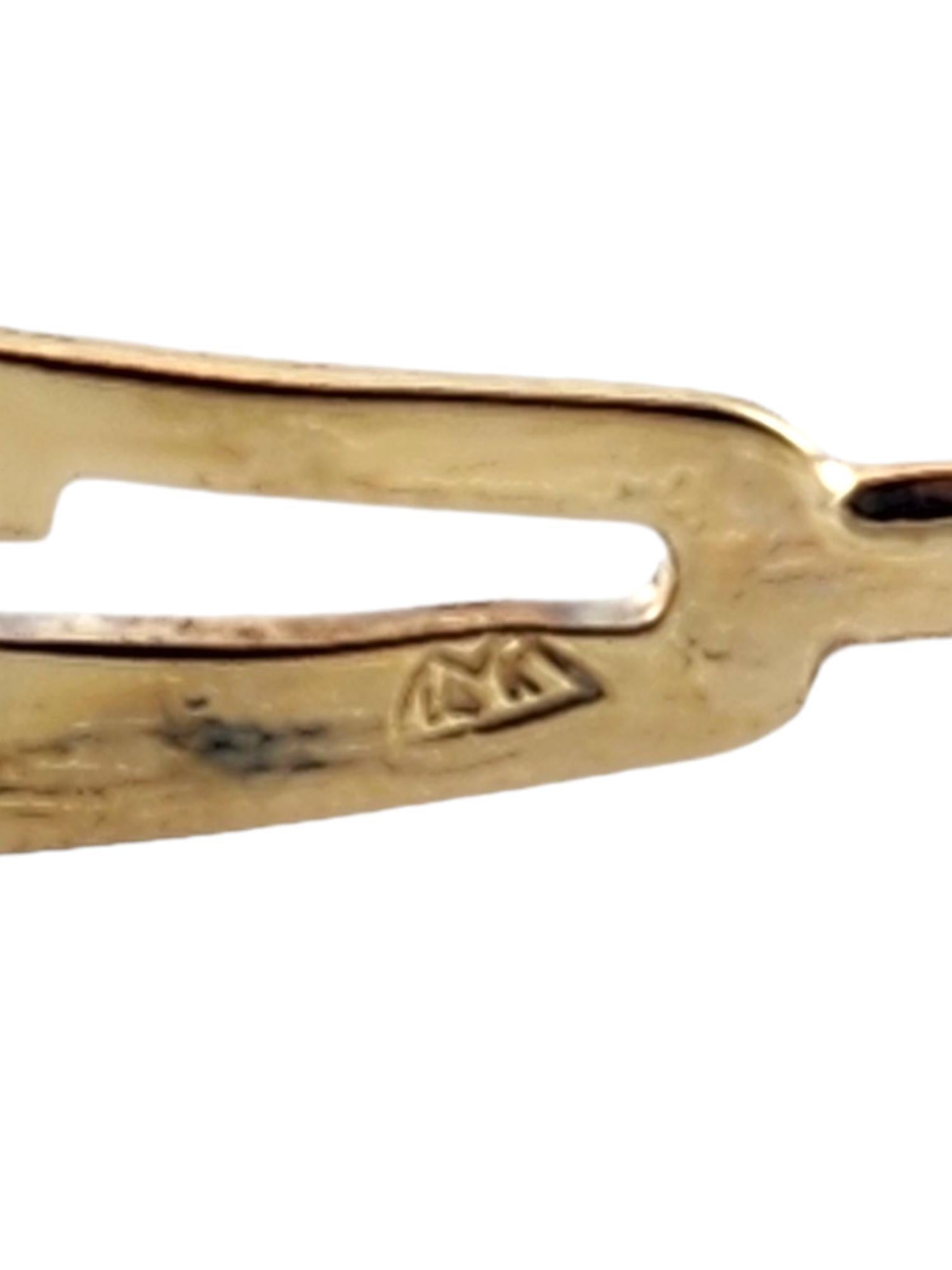 14K Yellow Gold Oval Diamond Cut Bangle Bracelet #20420 3