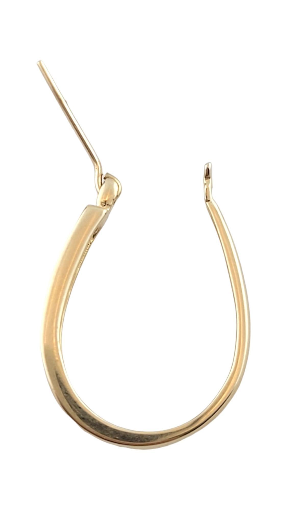 14K Yellow Gold Oval Diamond Hoops #16255 For Sale 1