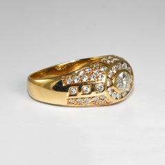 14K Yellow Gold Oval Diamond Ring 0.75ct
